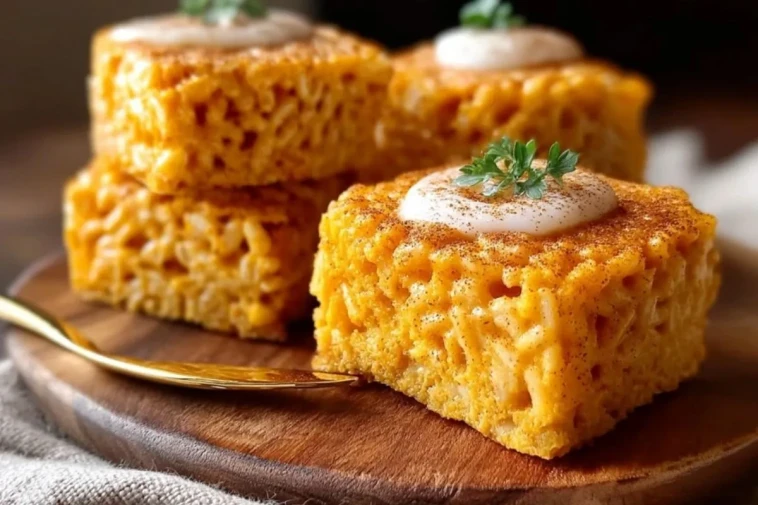 Barres De Riz Soufflé À La Citrouille Épicée
