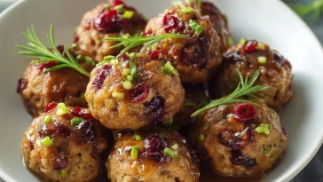 Boulettes De Farce Aux Canneberges Et Dinde