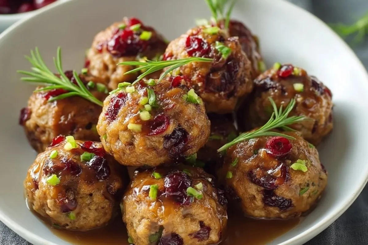 Boulettes De Farce Aux Canneberges Et Dinde
