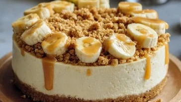 Cheesecake aux bananes et croustillant