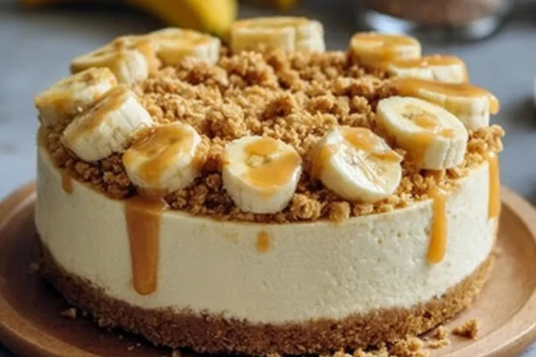 Cheesecake aux bananes et croustillant