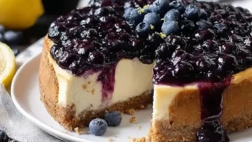 Cheesecake aux myrtilles et citron