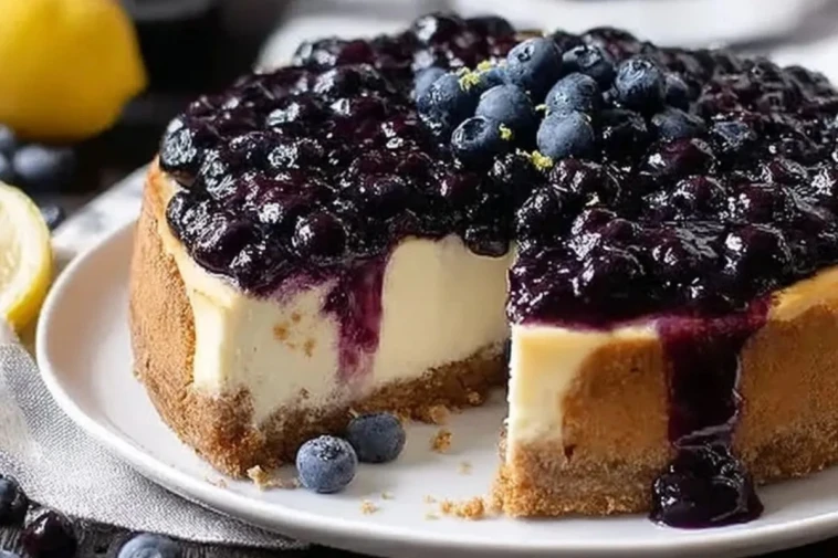 Cheesecake aux myrtilles et citron