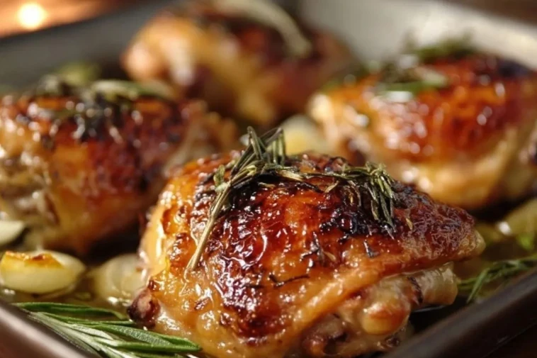 Cuisses de poulet rôties à l'ail et aux herbes