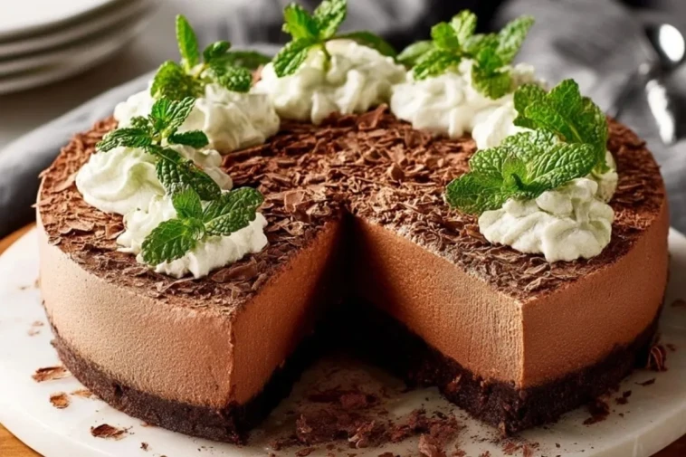 Gâteau Mousse Au Chocolat Et À La Menthe