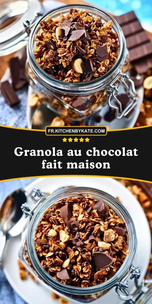 Granola au chocolat fait maison- Pin 1
