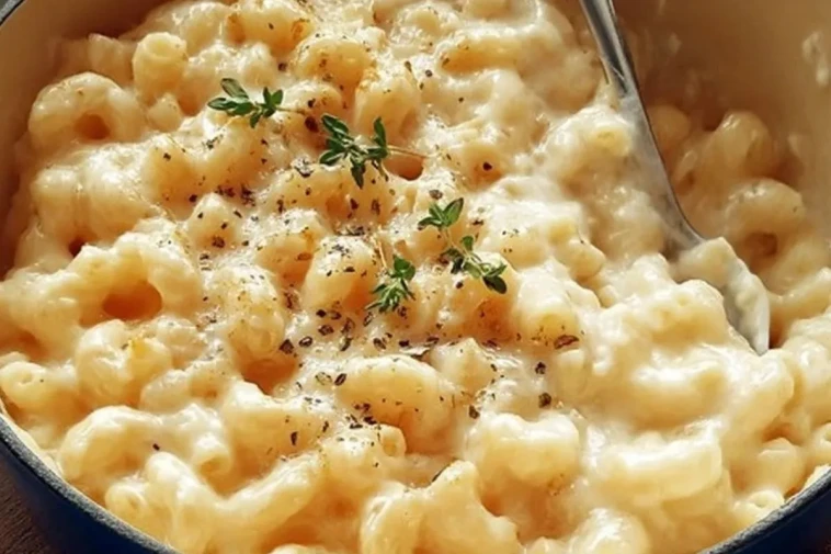 Macaroni au fromage crémeux au cheddar blanc