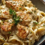 Pâtes crémeuses au poulet, à l'ail et au parmesan