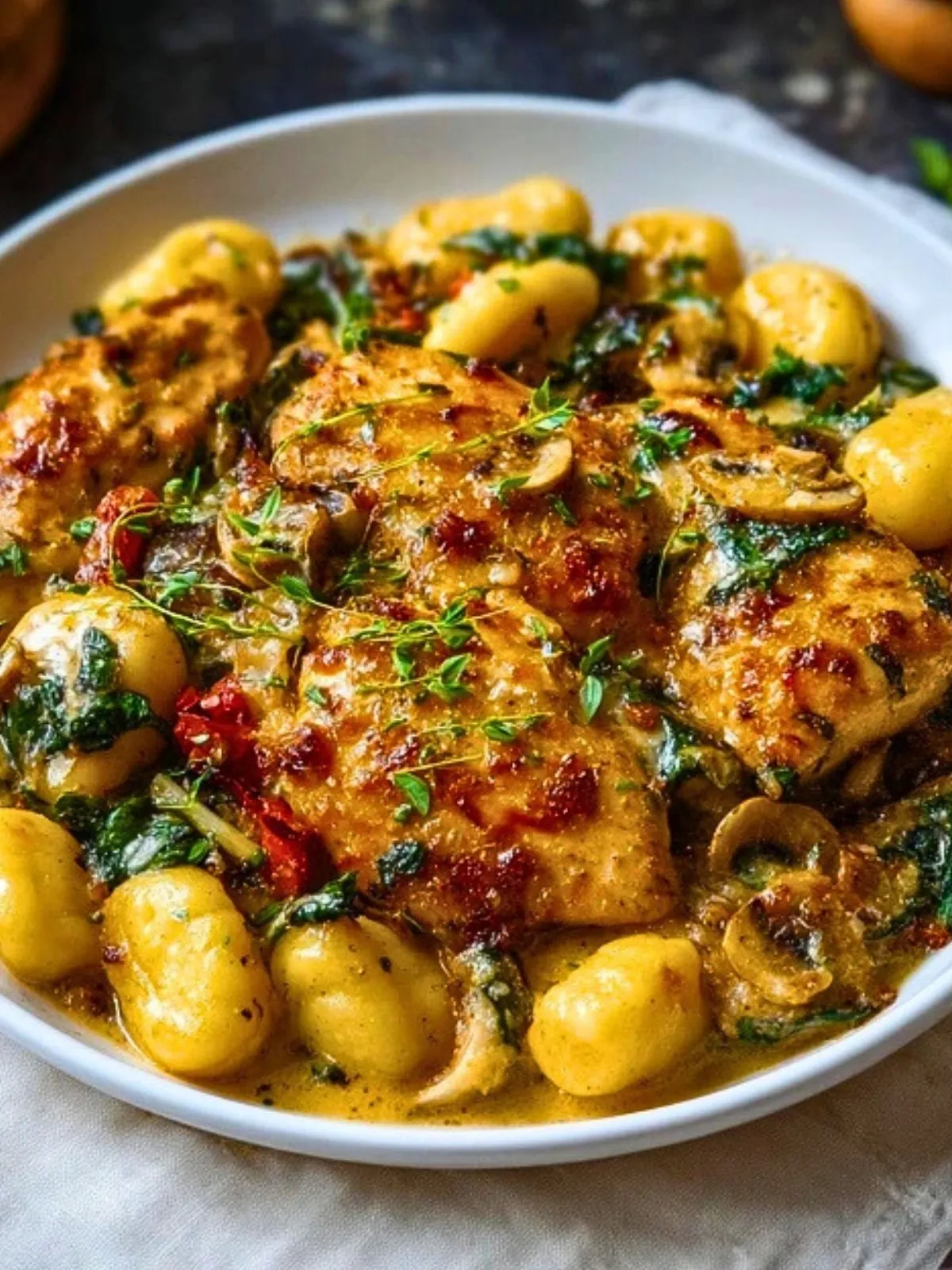 Poulet À LAil Savoureux Et Gnocchis Sautés (1)