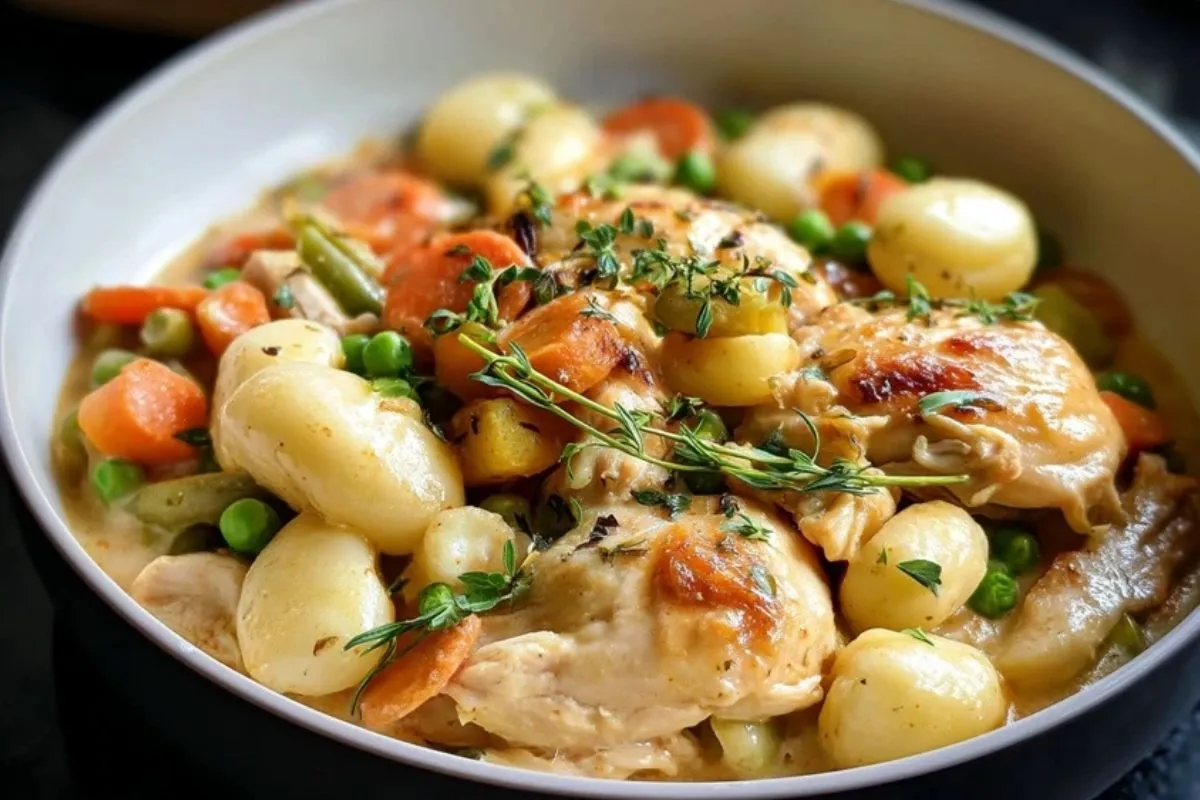 Poulet Classique Aux Gnocchis Et Légumes