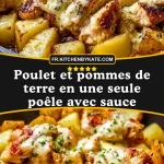 Poulet et pommes de terre en une seule poêle avec sauce - Pin 1