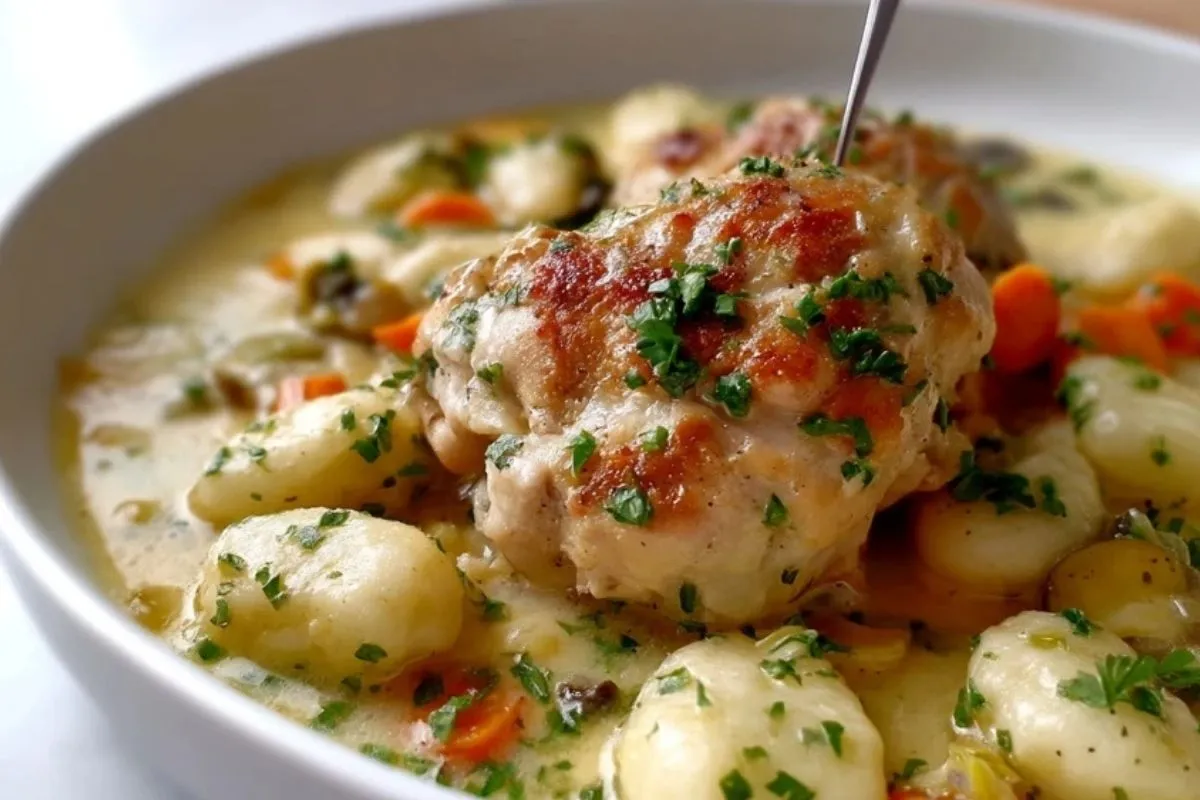 Poulet Parfait Avec Des Gnocchis Et Des Légumes- 1