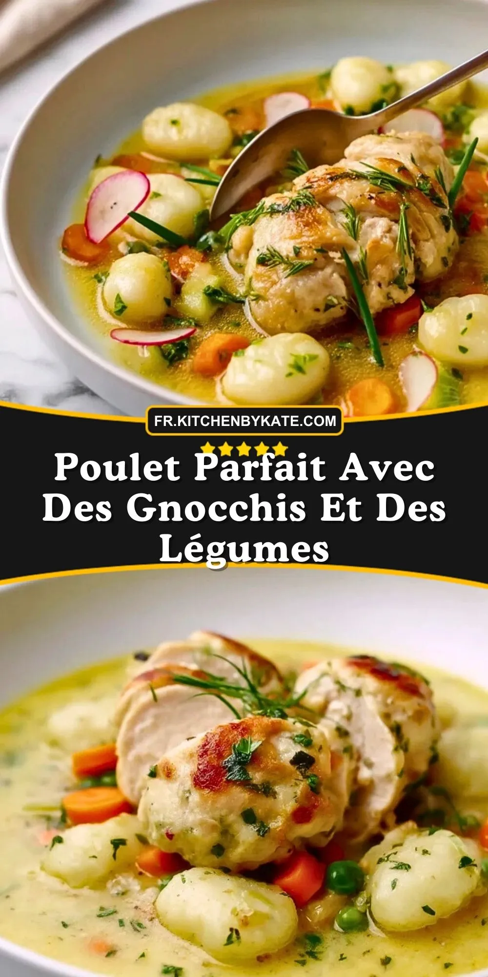 Poulet Parfait Avec Des Gnocchis Et Des Légumes