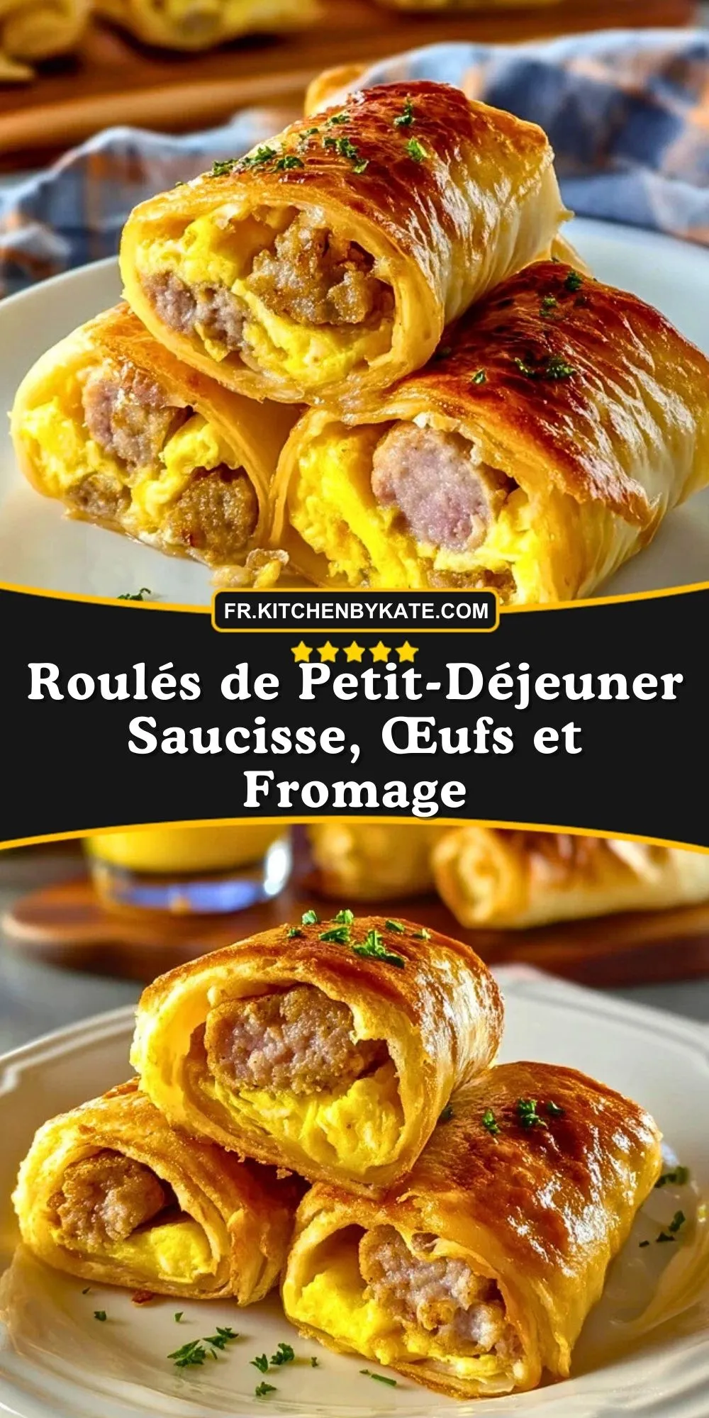 Roulés de Petit-Déjeuner Saucisse, Œufs et Fromage (2)