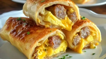 Roulés de Petit-Déjeuner Saucisse, Œufs et Fromage