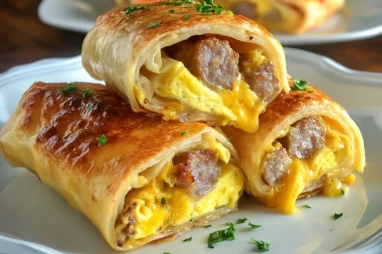 Roulés de Petit-Déjeuner Saucisse, Œufs et Fromage