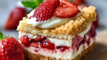 Sandwich croustillant au cheesecake aux fraises