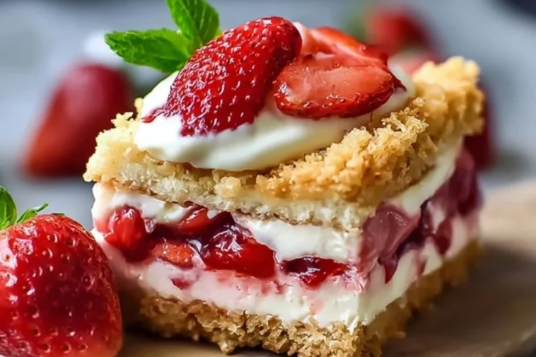 Sandwich croustillant au cheesecake aux fraises