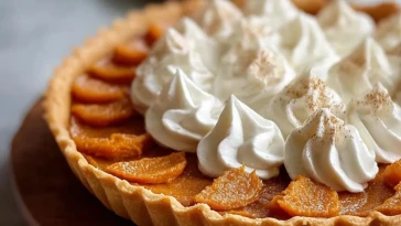Tarte Sucrée à la Patate Douce avec Crème Fouetté