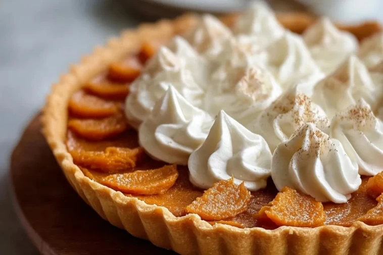 Tarte Sucrée à la Patate Douce avec Crème Fouetté