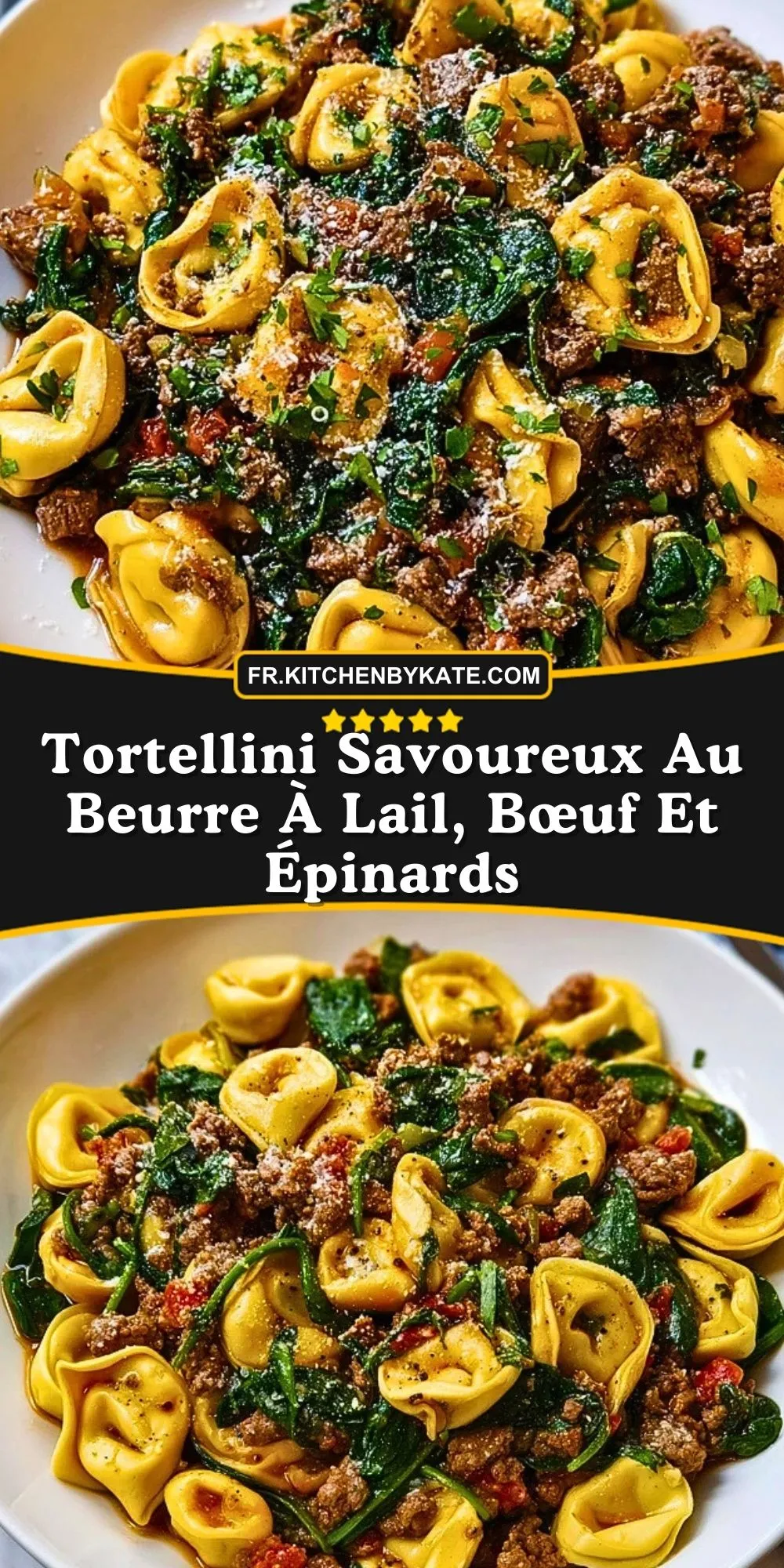 Tortellini Savoureux Au Beurre À Lail, Bœuf Et Épinards (2)