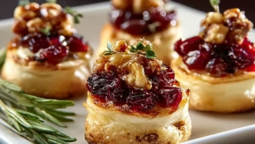 Bouchées De Brie Aux Canneberges Et Noix