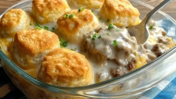 Casserole De Biscuits Et Sauce Gravy