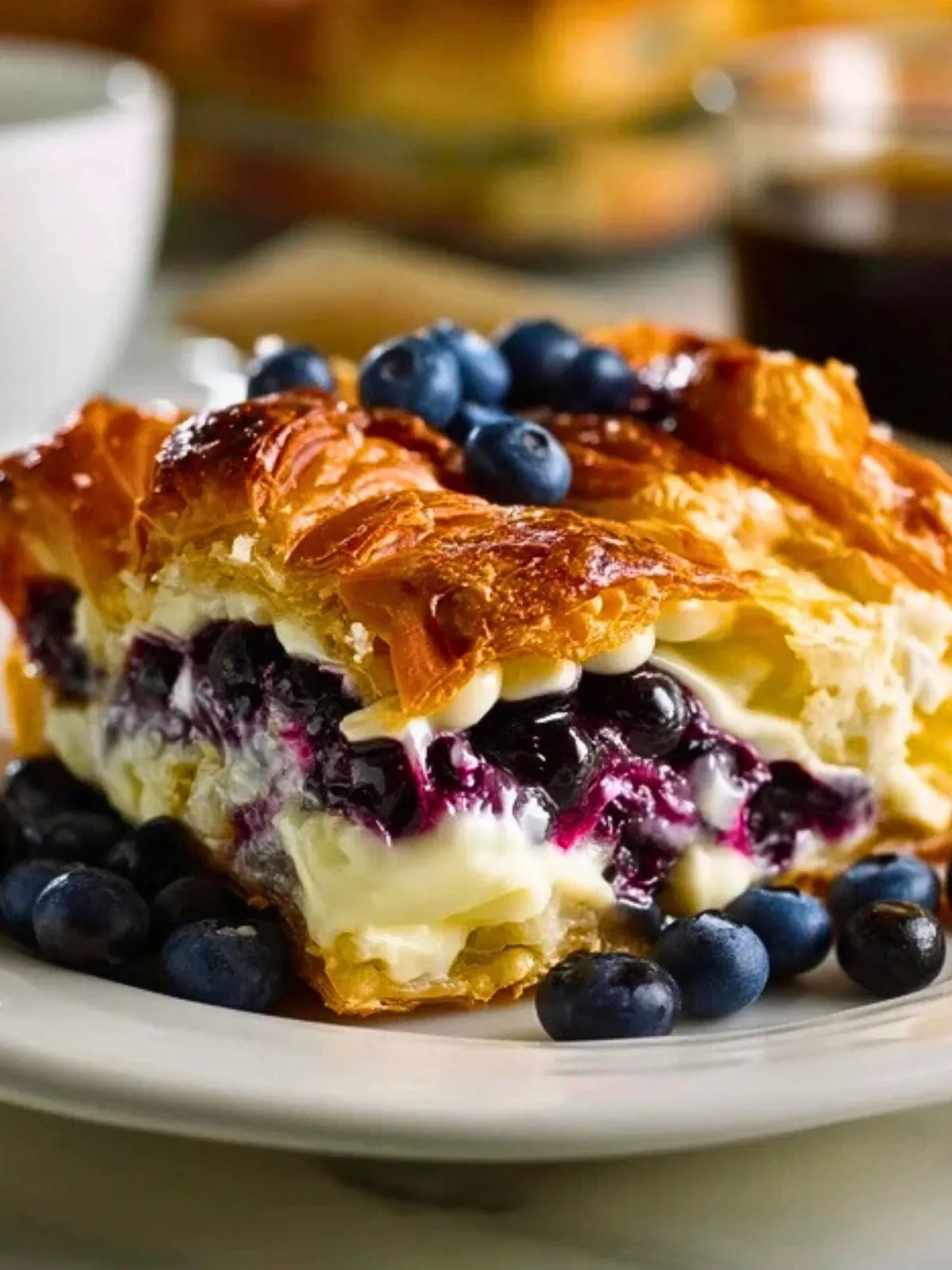 Casserole De Croissant Aux Myrtilles Et Fromage Frais (1)