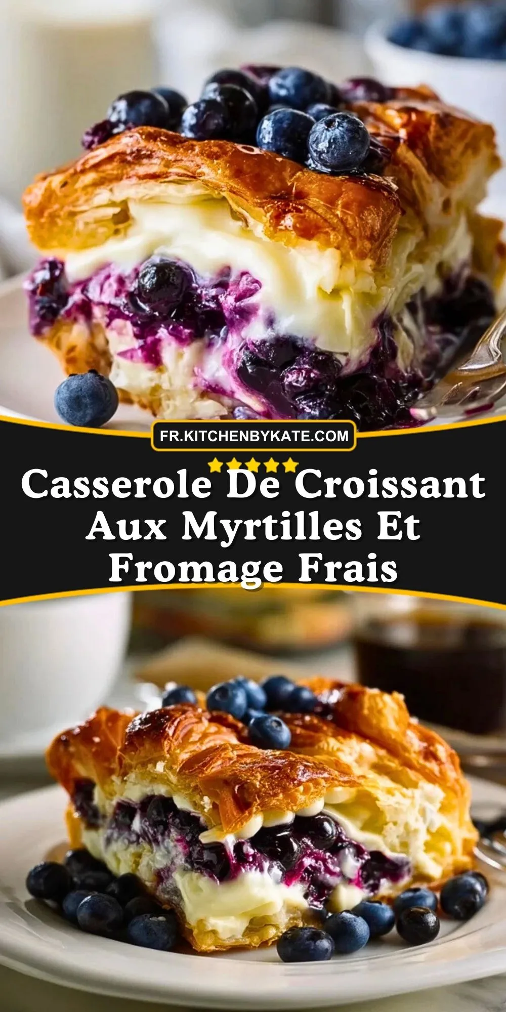 Casserole De Croissant Aux Myrtilles Et Fromage Frais (2)