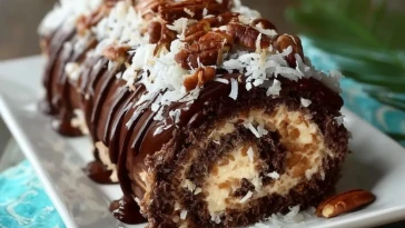 Gâteau Roulé Chocolat Noisettes Coco Décadent