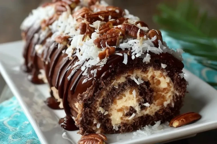 Gâteau Roulé Chocolat Noisettes Coco Décadent