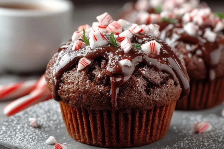 Muffins Au Chocolat Chaud À La Menthe Poivrée