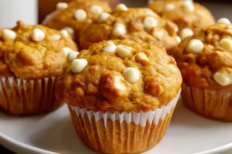 Muffins Moelleux à la Citrouille et aux Pépites de Chocolat Blanc