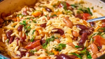 Orzo Méditerranéen aux Haricots