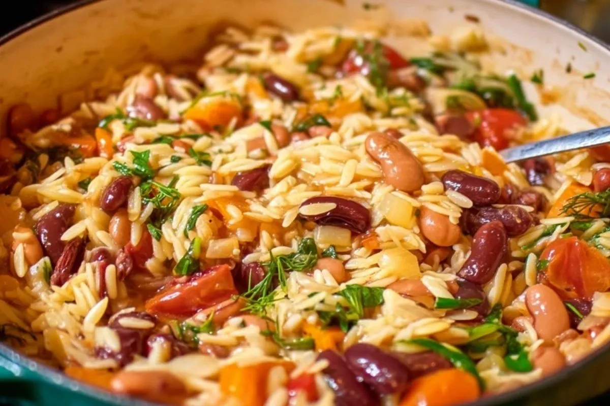 Orzo Méditerranéen aux Haricots