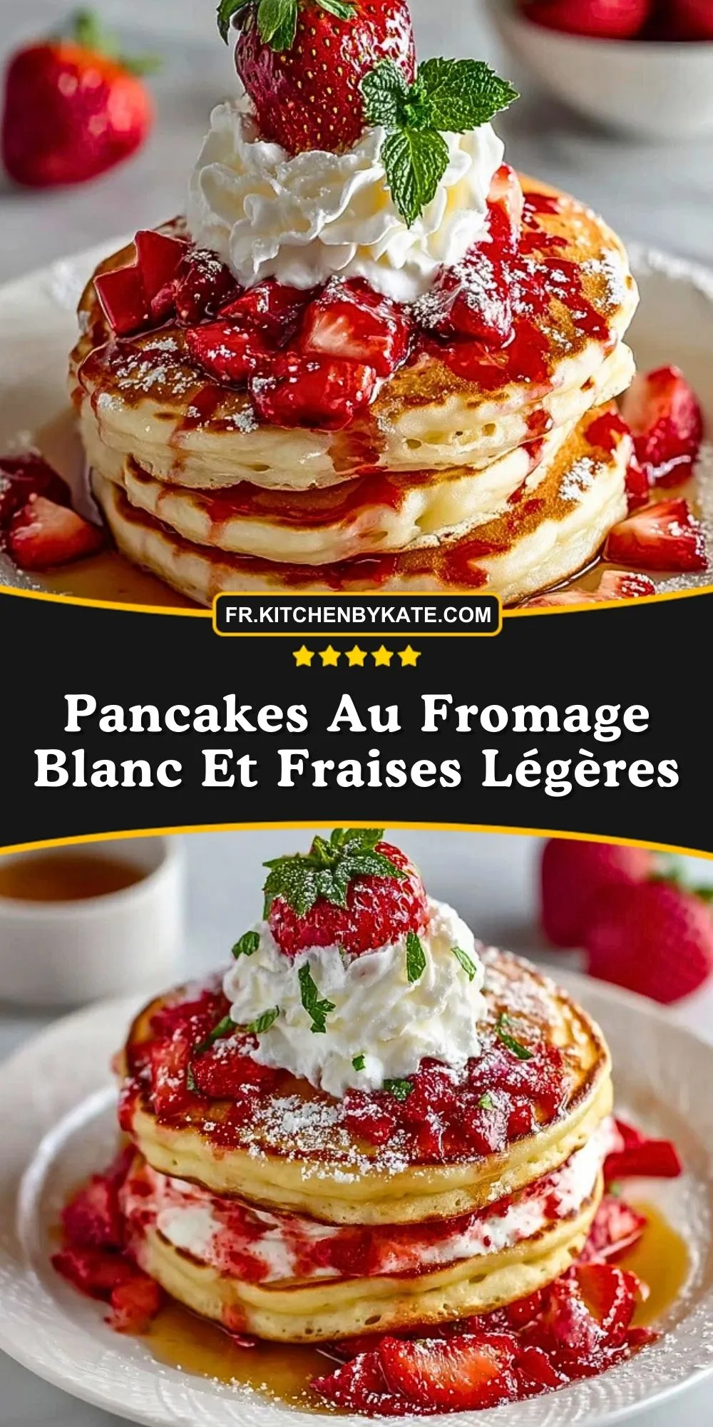 Pancakes Au Fromage Blanc Et Fraises Légères (2)