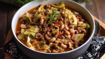 Pois Noirs Réconfortants Avec Chou