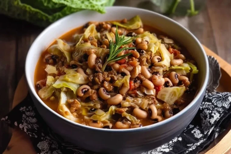 Pois Noirs Réconfortants Avec Chou