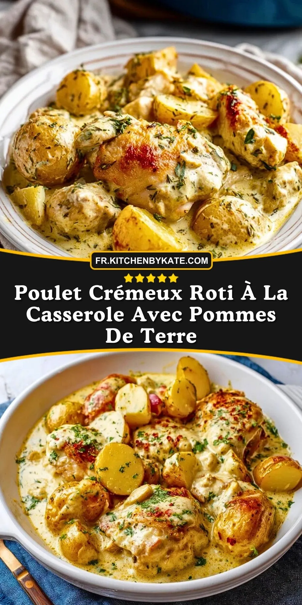 Poulet Crémeux Roti À La Casserole Avec Pommes De Terre (2)