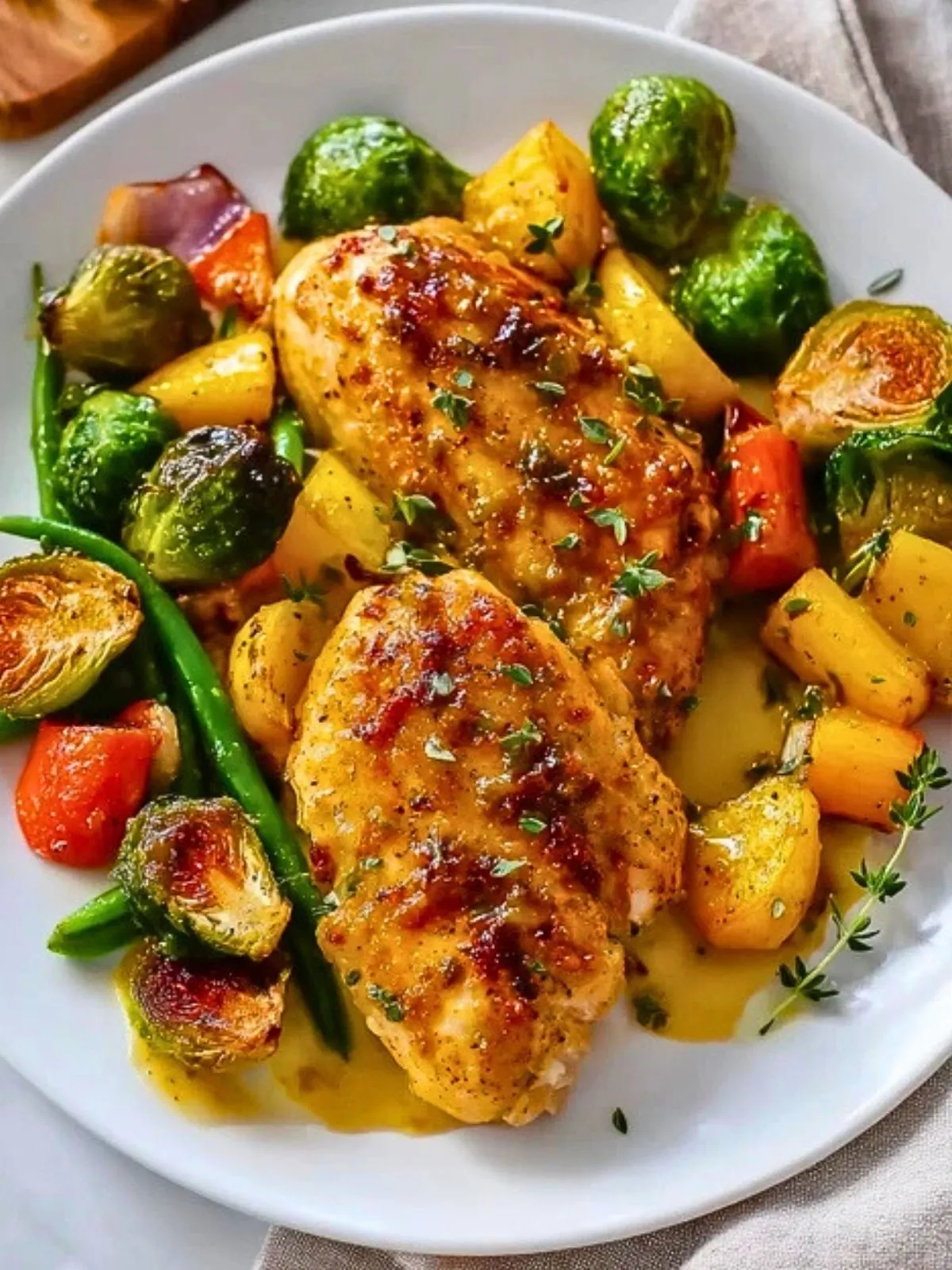 Poulet Miel Dijon Rôti avec Légumes (1)