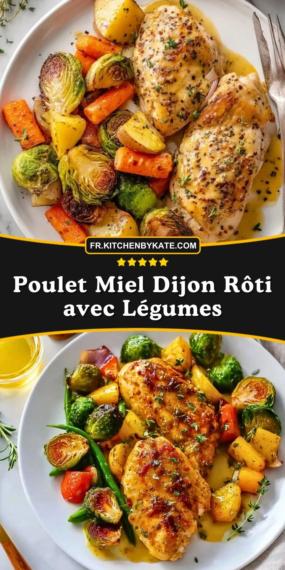 Poulet Miel Dijon Rôti avec Légumes (2)
