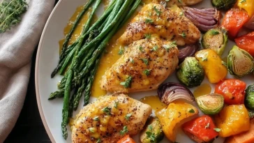 Poulet Miel Dijon Rôti avec Légumes