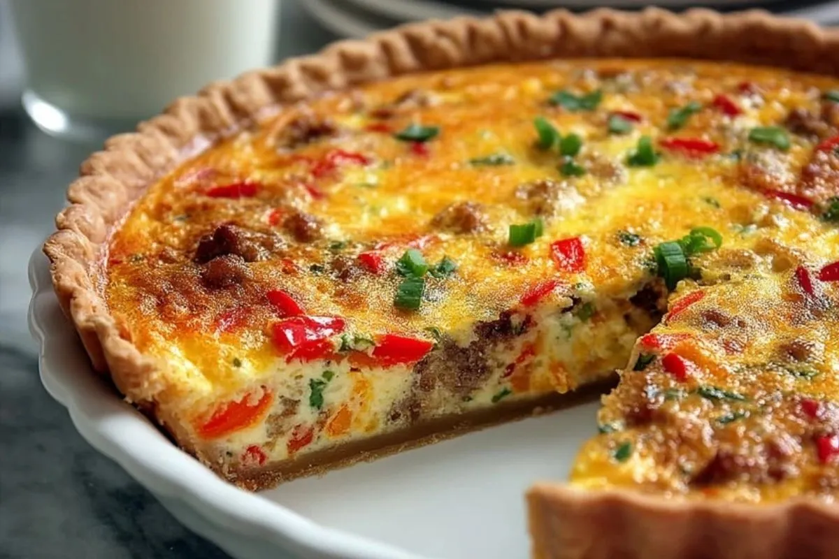Quiche Irresistible aux Poivrons Rouges Rôtis et Saucisse