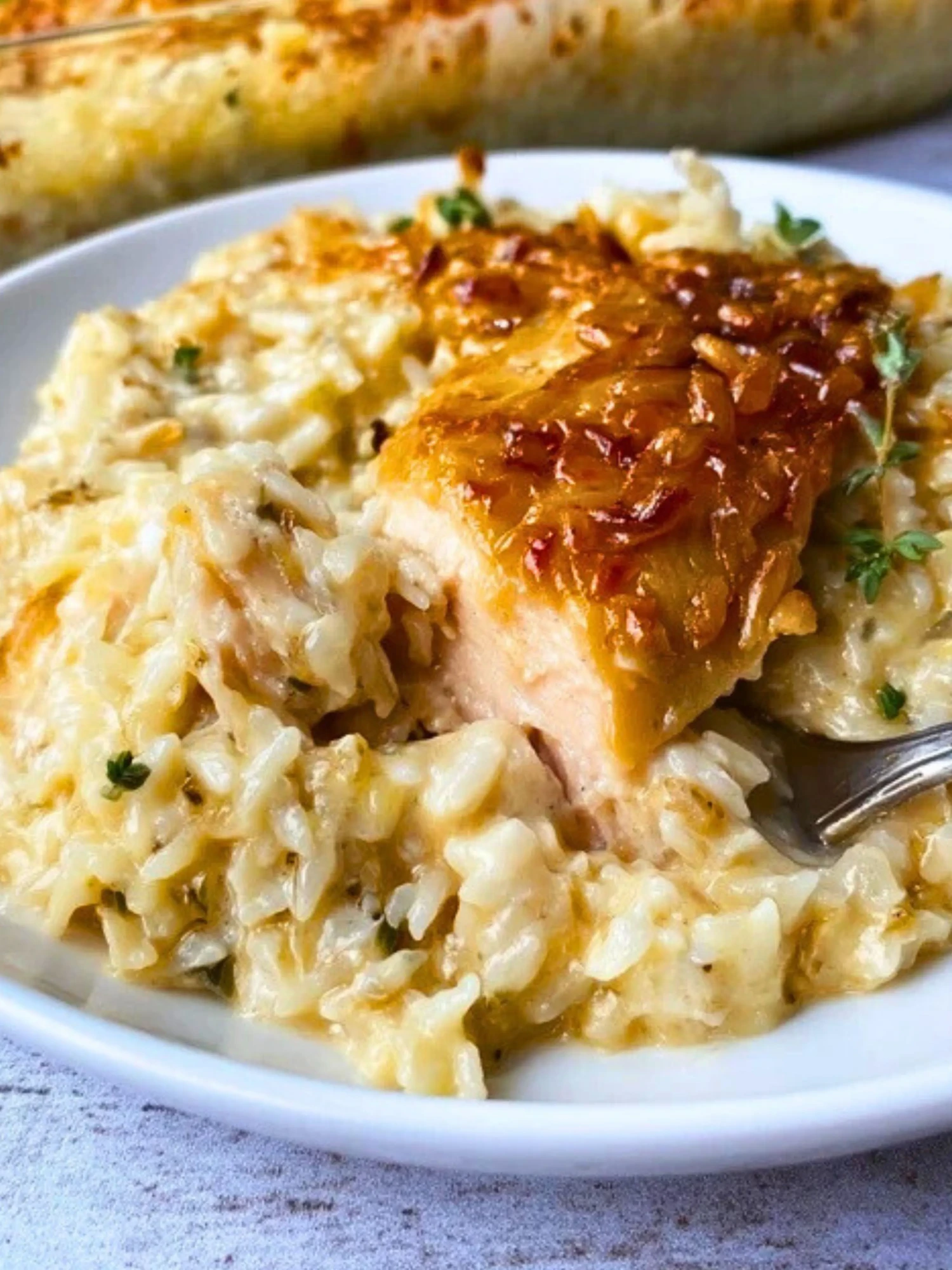 Riz Crémeux Au Poulet Cuit Au Four (1)