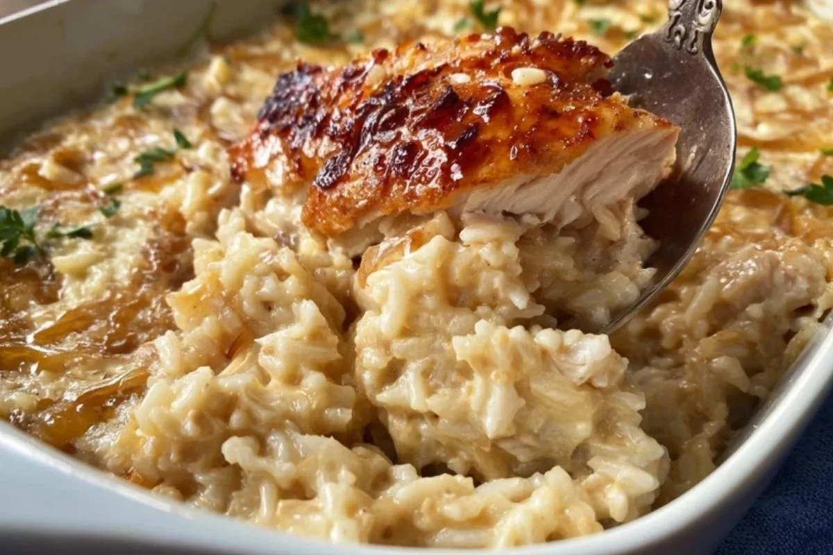 Riz Crémeux Au Poulet Cuit Au Four