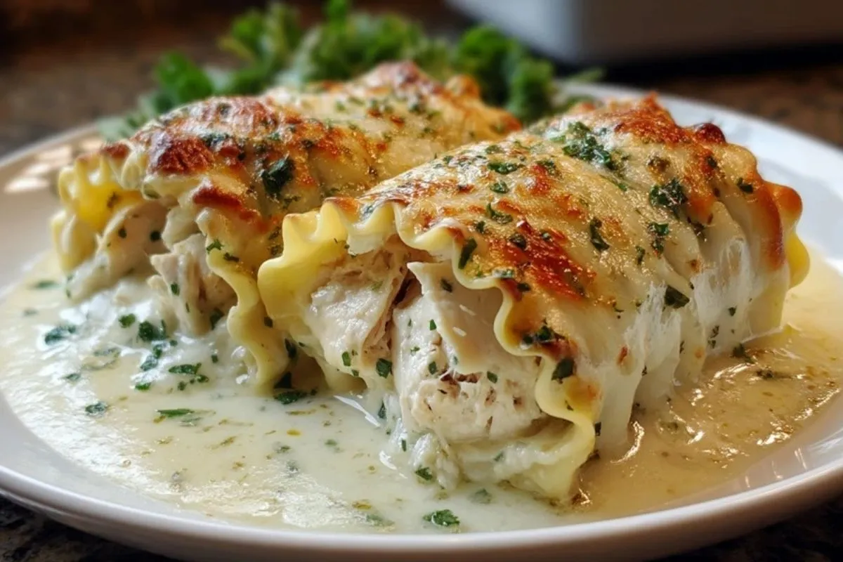 Roulés De Lasagne Au Poulet Alfredo Faciles