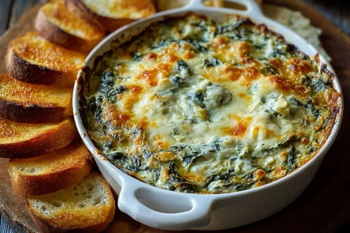 Dip Épinards Artichauts au Fromage Gratine (2)