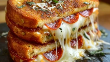 Sandwichs Au Fromage Grillé À La Pizza