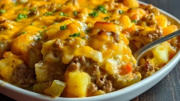 Casserole De Viande Hachée Au Fromage Et Pommes De Terre Congelées