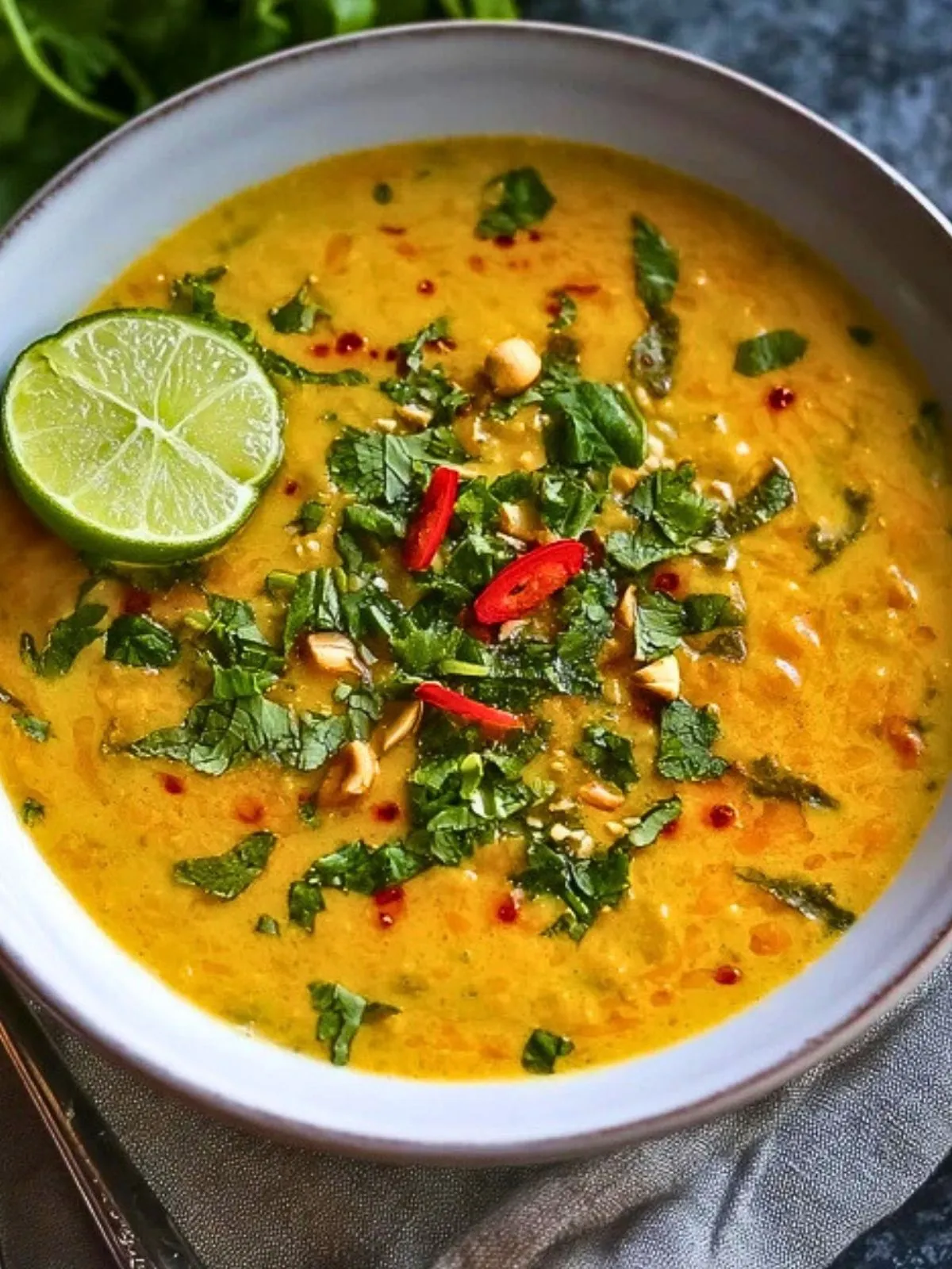 Soupe Crémeuse de Lentilles Rouges au Lait de Coco Thaïlandais (1)